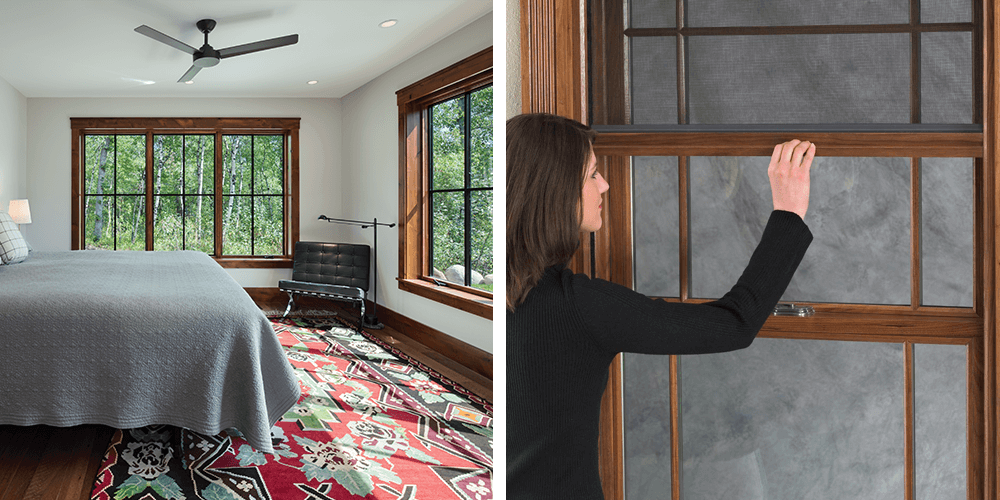 a woman measuring the size of a windows