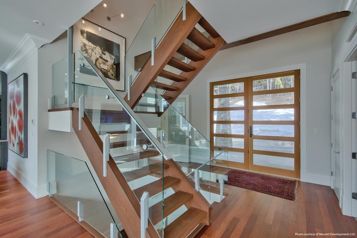 Inswing French entrance door with Vertical Grain Fir wood panels