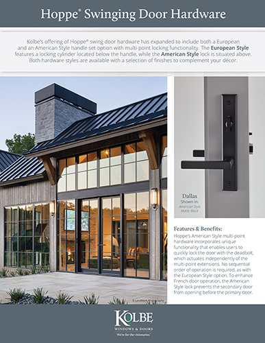 kolbe-hoppe swinging door hardware
