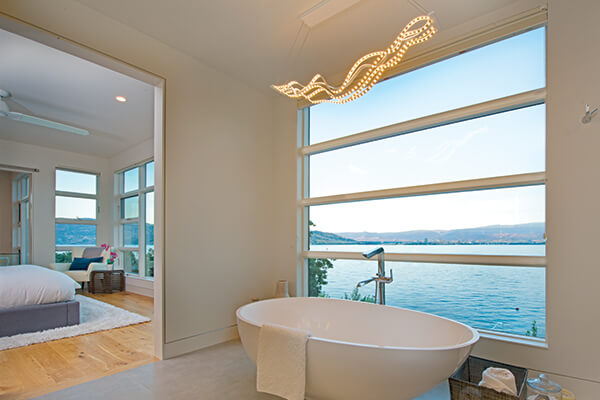 Kelowna BC VistaLuxe Collection interior bathroom lake view