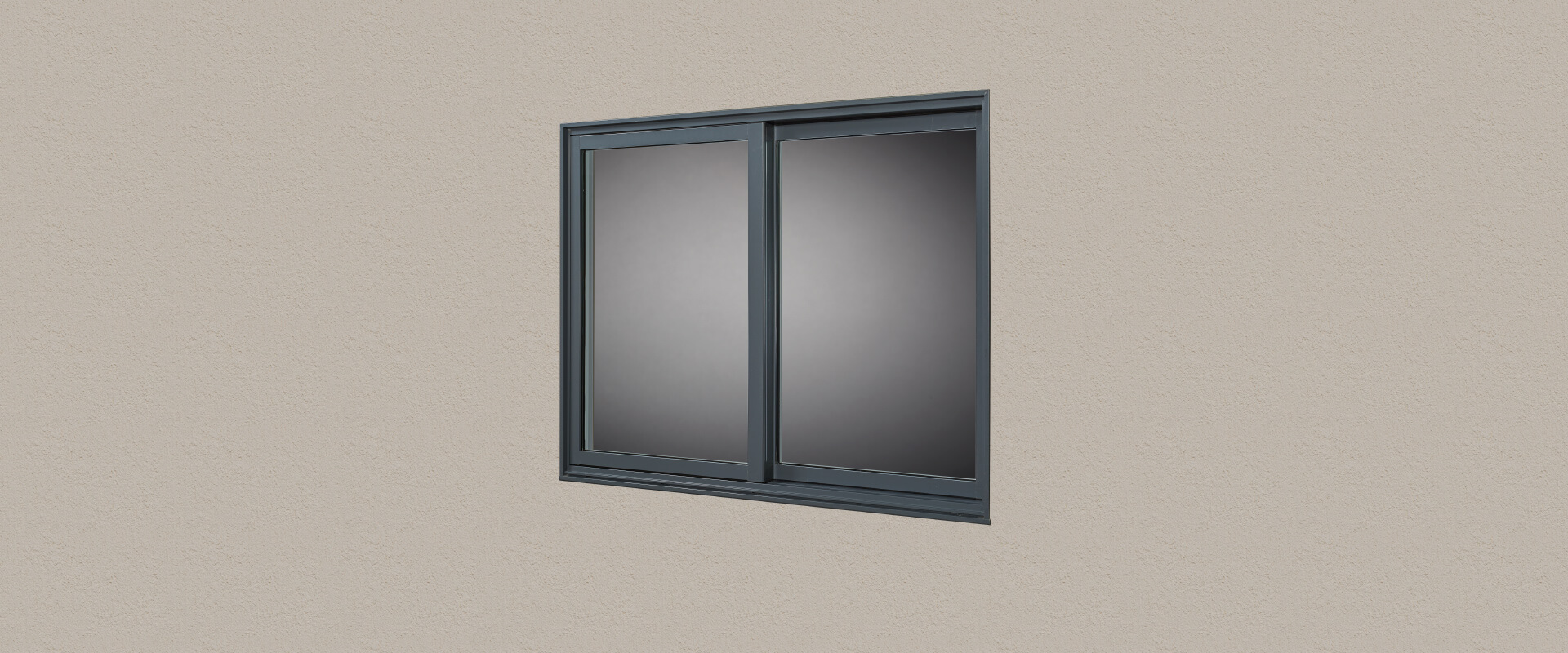 VistaLuxe Complementary double sliding window with Slate exterior finish.
