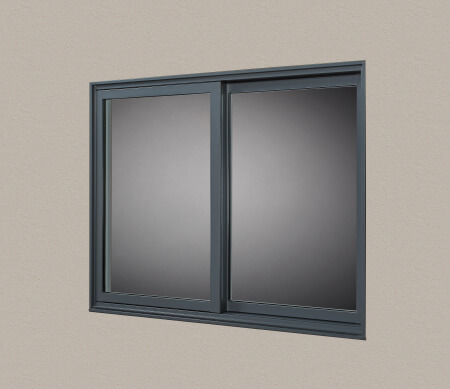 VistaLuxe Complementary double sliding window with Slate exterior finish.