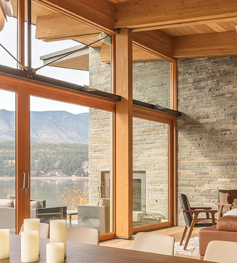Ultra TerraSpan Lift & Slide Door Interior Day Wood Ceiling