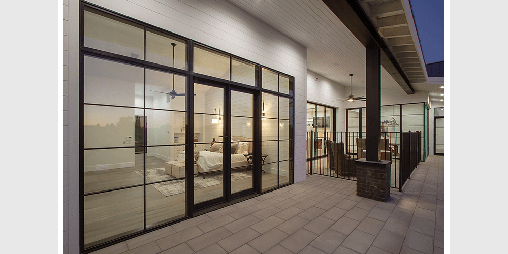 French Door Surrounded in Black Windows  - AH903